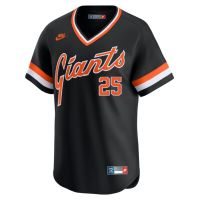 Alternative view of Barry Bonds San Francisco Giants Black Cooperstown Collection Jersey - All Stitched
