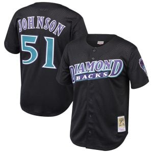 Randy Johnson Arizona Diamondbacks Black Cooperstown Throwback Jersey - All Stitched