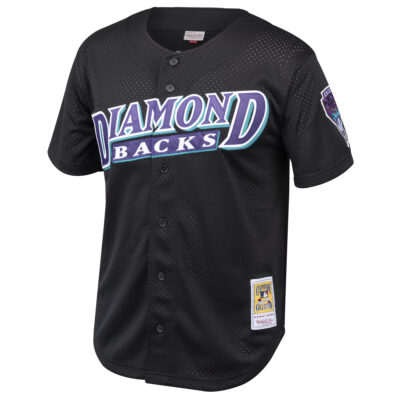 Alternative view of Randy Johnson Arizona Diamondbacks Black Cooperstown Throwback Jersey - All Stitched