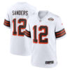 Shedeur Sanders Cleveland Browns White 1946 Throwback Game Jersey - All Stitched