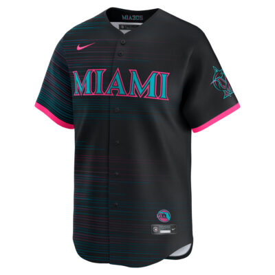 Alternative view of Miami Marlins Black 2025 City Connect Limited Jersey - All Stitched