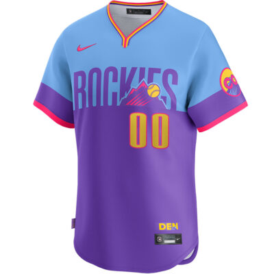 Alternative view of Custom Colorado Rockies Purple Light Blue 2025 City Connect Limited Jersey - All Stitched