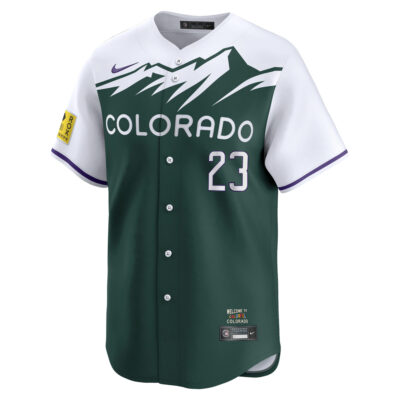 Alternative view of Kris Bryant Colorado Rockies Green 2022 City Connect Limited Jersey - All Stitched