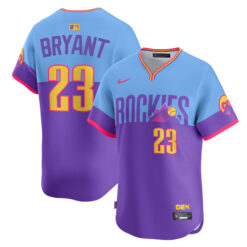 Kris Bryant Colorado Rockies Purple Light Blue 2025 City Connect Limited Jersey - All Stitched