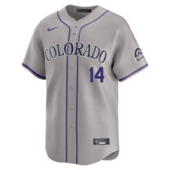 Alternative view of Ezequiel Tovar Colorado Rockies Grey Road Limited Jersey - All Stitched