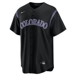 Alternative view of Ezequiel Tovar Colorado Rockies Black Alternate Jersey - All Stitched