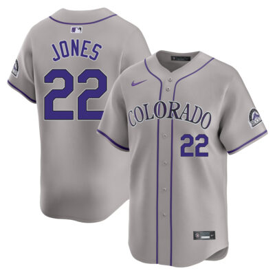 Nolan Jones Colorado Rockies Grey Road Limited Jersey - All Stitched