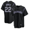 Nolan Jones Colorado Rockies Black Alternate Jersey - All Stitched