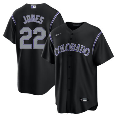 Nolan Jones Colorado Rockies Black Alternate Jersey - All Stitched