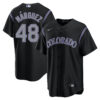 Germán Márquez Colorado Rockies Black Alternate Jersey - All Stitched