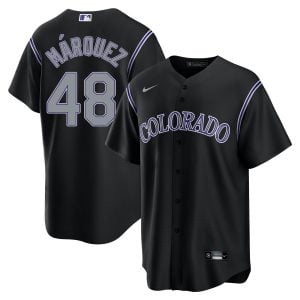 Germán Márquez Colorado Rockies Black Alternate Jersey - All Stitched