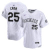 CJ Cron Colorado Rockies White Home Limited Jersey - All Stitched