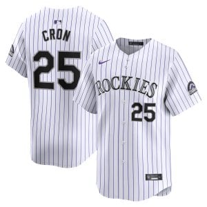 CJ Cron Colorado Rockies White Home Limited Jersey - All Stitched