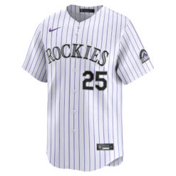 Alternative view of CJ Cron Colorado Rockies White Home Limited Jersey - All Stitched