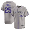 CJ Cron Colorado Rockies Grey Road Limited Jersey - All Stitched