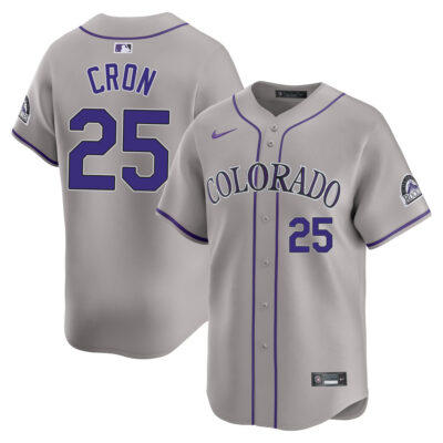 CJ Cron Colorado Rockies Grey Road Limited Jersey - All Stitched