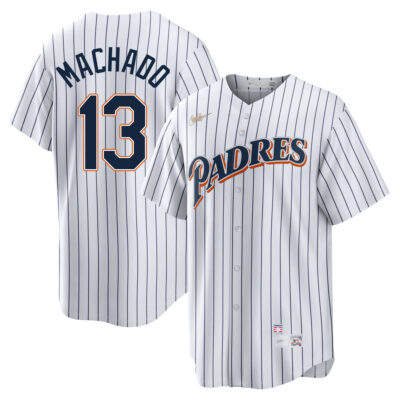 Manny Machado San Diego Padres 1998 White Cooperstown Jersey - All Stitched