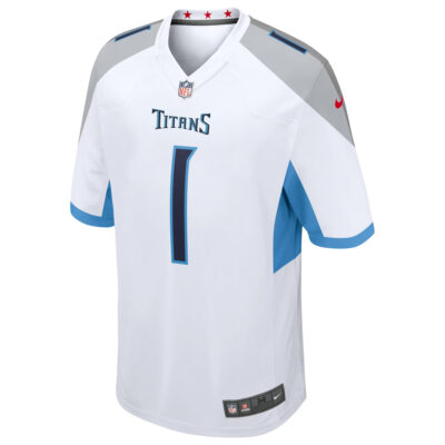 Alternative view of Cam Ward Tennessee Titans White Road Game Jersey - All Stitched
