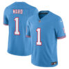 Cam Ward Tennessee Titans Light Blue Alternate Oilers Throwback Vapor F.U.S.E Limited Jersey - All Stitched