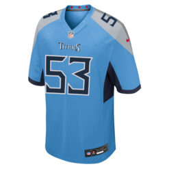 Alternative view of Oluwafemi Oladejo Tennessee Titans Light Blue Home Game Jersey - All Stitched