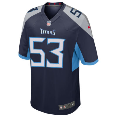 Alternative view of Oluwafemi Oladejo Tennessee Titans Navy Alternate Game Jersey - All Stitched