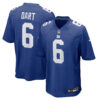 Jaxson Dart New York Giants Royal Blue Home Game Jersey - All Stitched