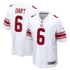 Jaxson Dart New York Giants White Road Game Jersey - All Stitched