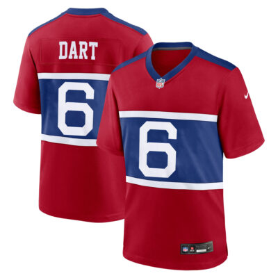 Jaxson Dart New York Giants Red Alternate Game Jersey - All Stitched