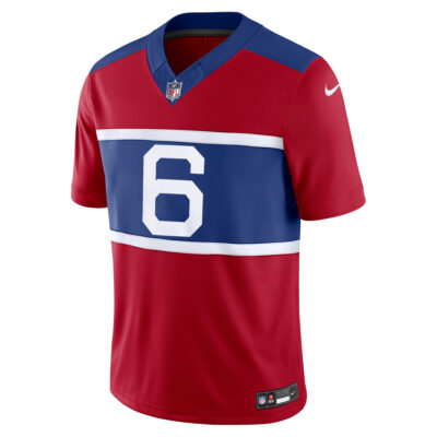 Alternative view of Jaxson Dart New York Giants Red Alternate Vapor F.U.S.E Limited Jersey - All Stitched