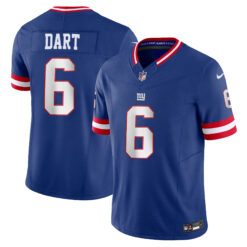Jaxson Dart New York Giants Royal Blue 2nd Alternate Vapor F.U.S.E Limited Jersey - All Stitched