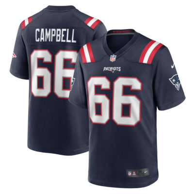 Will Campbell New England Patriots Navy Home Game Jersey - All Stitched