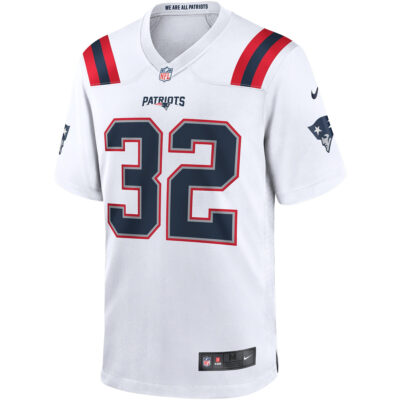 Alternative view of Treveyon Henderson New England Patriots White Road Game Jersey - All Stitched
