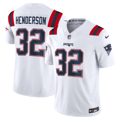Treveyon Henderson New England Patriots White Road Vapor F.U.S.E Limited Jersey - All Stitched