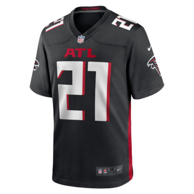Alternative view of Deion Sanders Atlanta Falcons Black Home Game Jersey - All Stitched