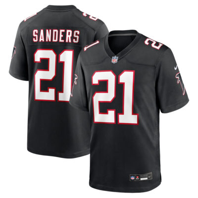 Deion Sanders Atlanta Falcons Black Alternate Game Jersey - All Stitched