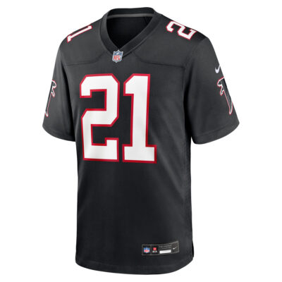 Alternative view of Deion Sanders Atlanta Falcons Black Alternate Game Jersey - All Stitched
