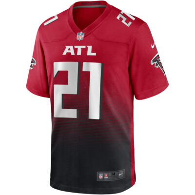 Alternative view of Deion Sanders Atlanta Falcons Red 2nd Alternate Game Jersey - All Stitched