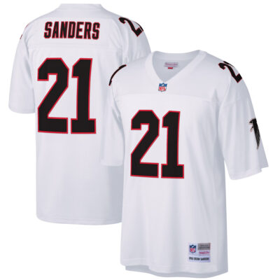 Deion Sanders Atlanta Falcons White Legacy Jersey - All Stitched
