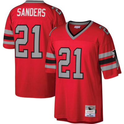 Deion Sanders Atlanta Falcons Red Legacy Jersey - All Stitched