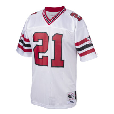 Alternative view of Deion Sanders Atlanta Falcons White 1989 Throwback Jersey - All Stitched