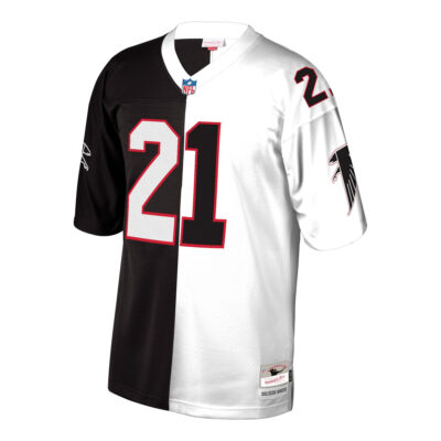 Alternative view of Deion Sanders Atlanta Falcons Black White Split Legacy Jersey - All Stitched