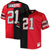 Deion Sanders Atlanta Falcons Black Red Split Legacy Jersey - All Stitched