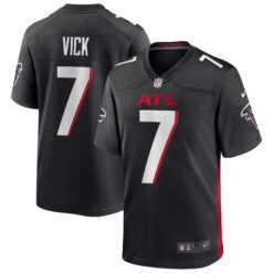 Michael Vick Atlanta Falcons Black Home Game Jersey - All Stitched