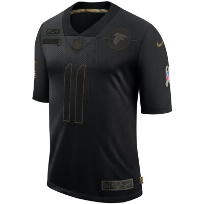 Alternative view of Julio Jones Atlanta Falcons Black Salute To Service Jersey - All Stitched