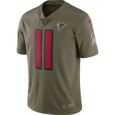 Alternative view of Julio Jones Atlanta Falcons Olive Salute To Service Jersey - All Stitched