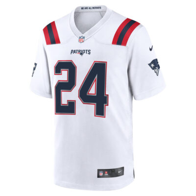 Alternative view of Ty Law New England Patriots White Road Game Jersey - All Stitched