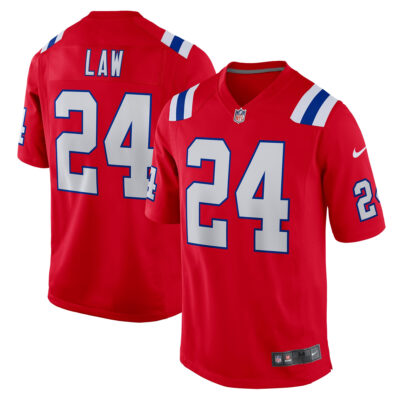 Ty Law New England Patriots Red Alternate Game Jersey - All Stitched