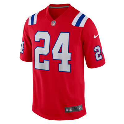 Alternative view of Ty Law New England Patriots Red Alternate Game Jersey - All Stitched