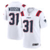 Craig Woodson New England Patriots White Road Game Jersey - All Stitched