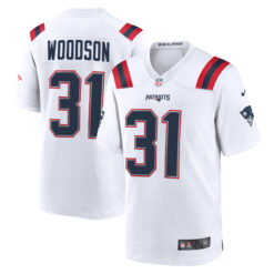 Craig Woodson New England Patriots White Road Game Jersey - All Stitched